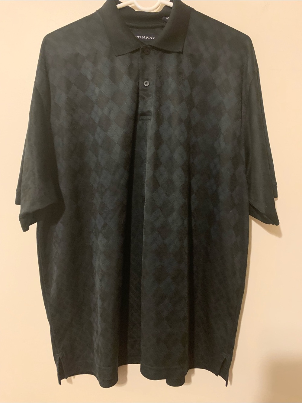 Club Room Black Argyle-Texture Polo Shirt